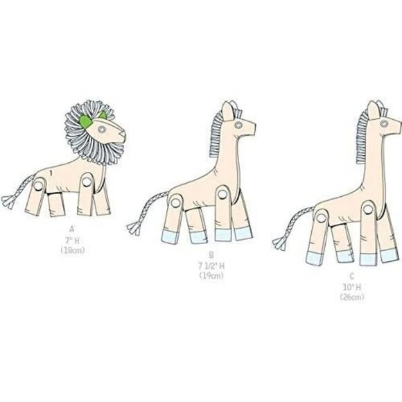 Kwik Sew Sewing Pattern 211 Stuffed Toys Babies Child Lion Zebra Giraffe - Picture 3 of 5